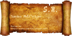 Sanko Márton névjegykártya
